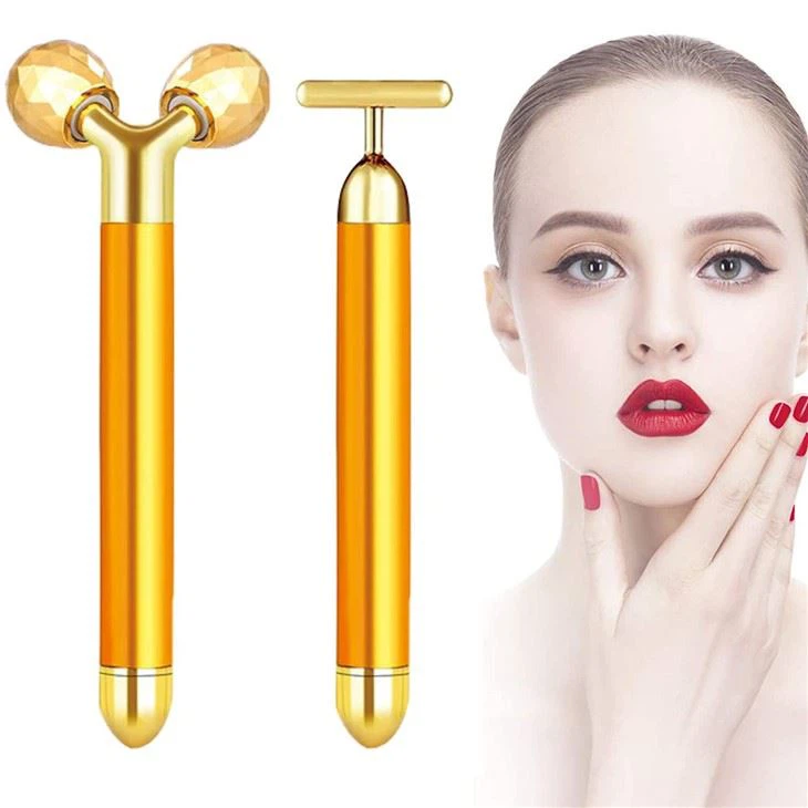 3D Roller og T Form Face Massager Kit