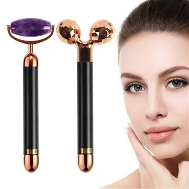 100% naturlig ametyst 3d ansigtsrulle