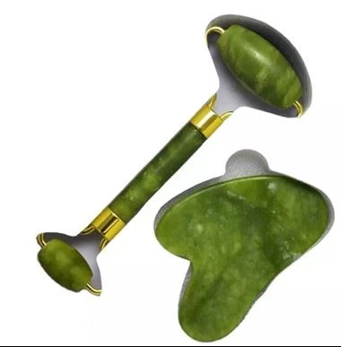 Green Jade Roller og Gua Sha med kasse